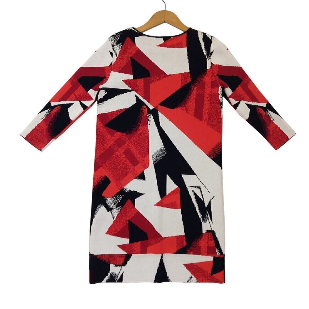 COS Sweater Dress Size XS Knit Jacquard Red Black Abstract Minimalist Artsy - Picture 8 of 8